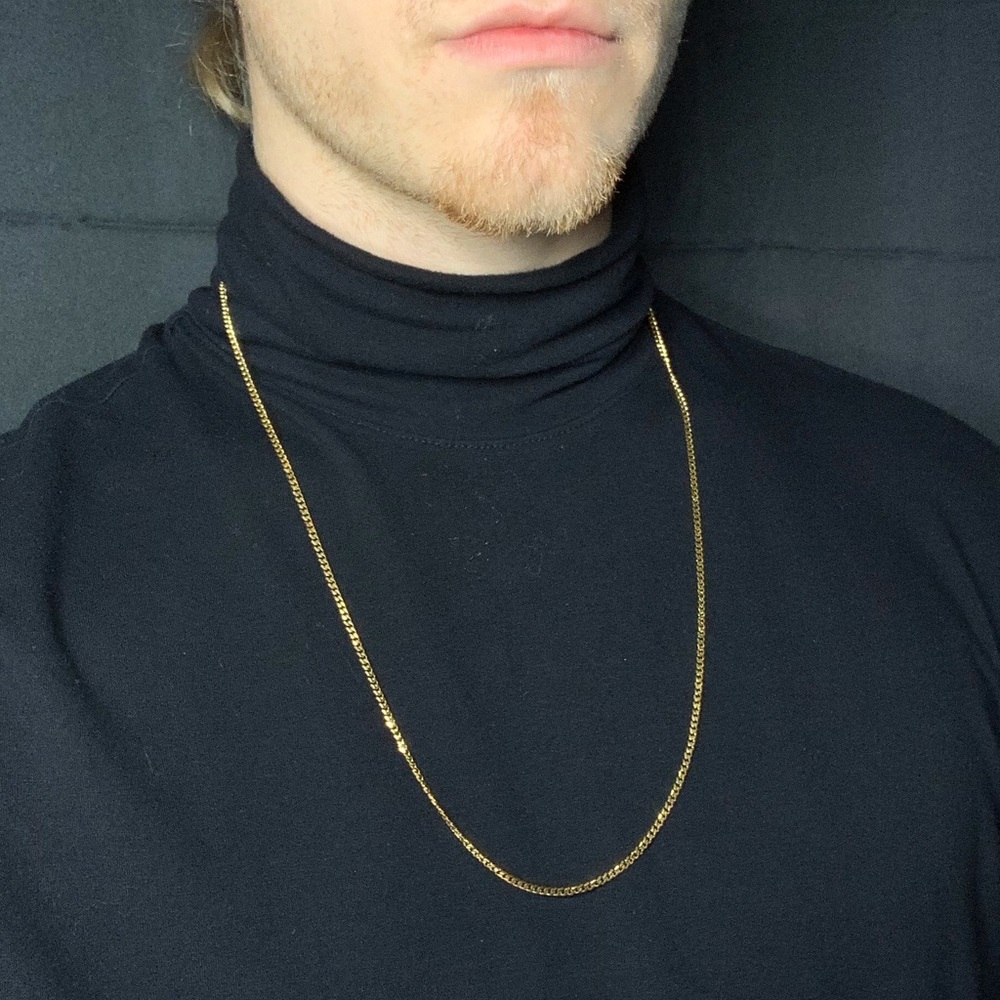 2mm 18K Gold Micro Cuban Link Chain